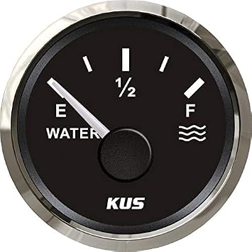 NMEA 2000 & J1939, KUS USA Water Level Gauge, 12V/24V, 2", 52mm, IP67 Black