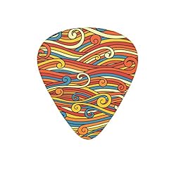 Lot de 12 médiators colorés en forme de vague pour guitare électrique, basse, acoustique, cadeau pour les amateurs de guitare avec boîte - Les Beatles, Paul McCartney, John Lennon, RIngo Starr, George Harrison