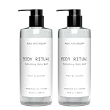 Muse Apothecary Body Ritual Hydrating - Fleur du Lavender Body Wash for Women & Men - Essential Oil Infused Aromatherapy Body Wash - 32 Ounce, 2 Pack
