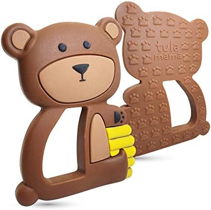Teething Toys and Teethers by Tulamama. Bendable & Freezer Friendly. Highly Recommended by Moms. 100% Silicone (Similar to Nipples & Pacifiers), BPA & Phthalates Free, FDA Compliant. Bear