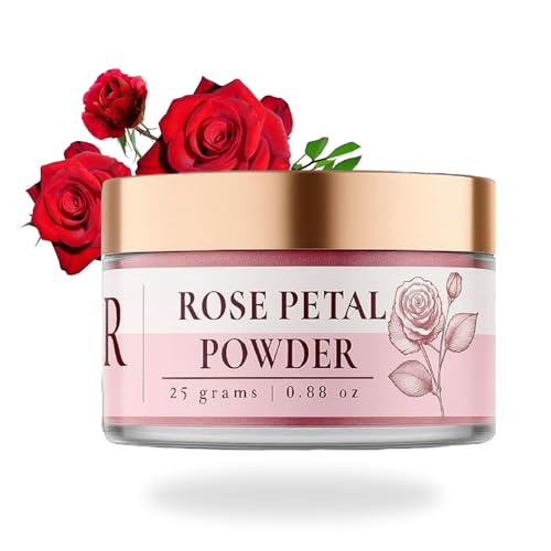 Image of LUSHR Rose Petal Powder - 25g | Antioxidant Support To Revitalize Skin Health | 100% Pure & Natural | Rose Powder for Face Mask, Tanning & Glowing Skin.