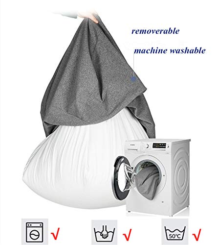 Waqia Stuffed Animal Storage Bean Bag Chair Cover (No Filler) - Stuffable Zipper Beanbag Cover-Cotton Linen Memory Foam Beanbag Replacement Cover For Adults And Kids Without Filling #TOP3
