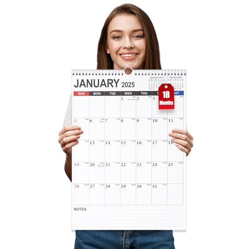 Calendar 2025 uk Family Planner, A3 2025 Calendar, 18 Month Family Calendar 2025, Calendars 2025 Month to View, Calender from Jan.2025 - Jun.2026 for Calendars & Personal Organisers Kitchen