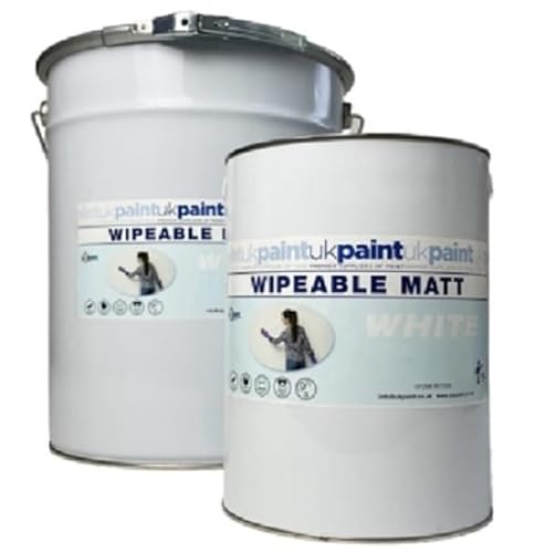 UK PAINT 20 Litres - Wipeable Matt Emulsion - Brilliant White