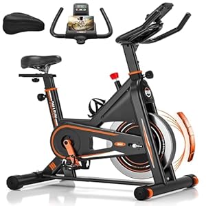 DMASUN Exercise Bike Gym Workout, PLUS Magnetic Stationary Bike with Heavier Flywheel, Silent Fitness Bike 100% Adjustable Resistance, Comfortable Seat, Indoor Cycling Bike for Home Training Cardio