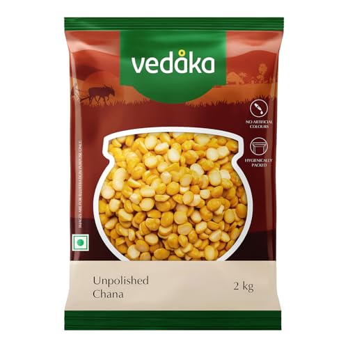 Image of Amazon Brand - Vedaka Unpolished Chana Dal | 2 Kg | Rich in Protein | Naturally Cholesterol-Free | No Added Additives & No Preservatives