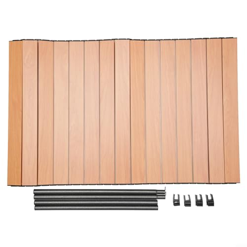 Camping Trailer Table Board, Foldable Trailer Table, Aluminum Alloy Foldable Camping Trolley Table For Wagon, Stroller, Garden Carts (L Wood)