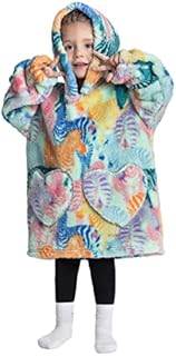 Adisputent Kids Blanket Hoodie Snuggle Oversized Sherpa Blanket Toddlers Boys Girls Super Soft Cozy Fleece Fluffy Blanket Hooded Wearable Blanket With Pockets 2-6 Years