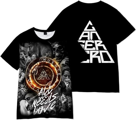 IOELOVEOCanserbero T Shirt Vida Album Merch Tshirt Summer Casual Shirts Pullover Round Neck Streetwear Men and Women