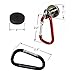 Heavy Duty Carabiner Magnet Set - Kit Includes 2 Industrial Strength Neodymium Magnetic Bases w/Eyelets, 4 Rustproof Snap-Ring Hangers (Black/Red), for Purse Keychain Refrigerator Grill Toolbox