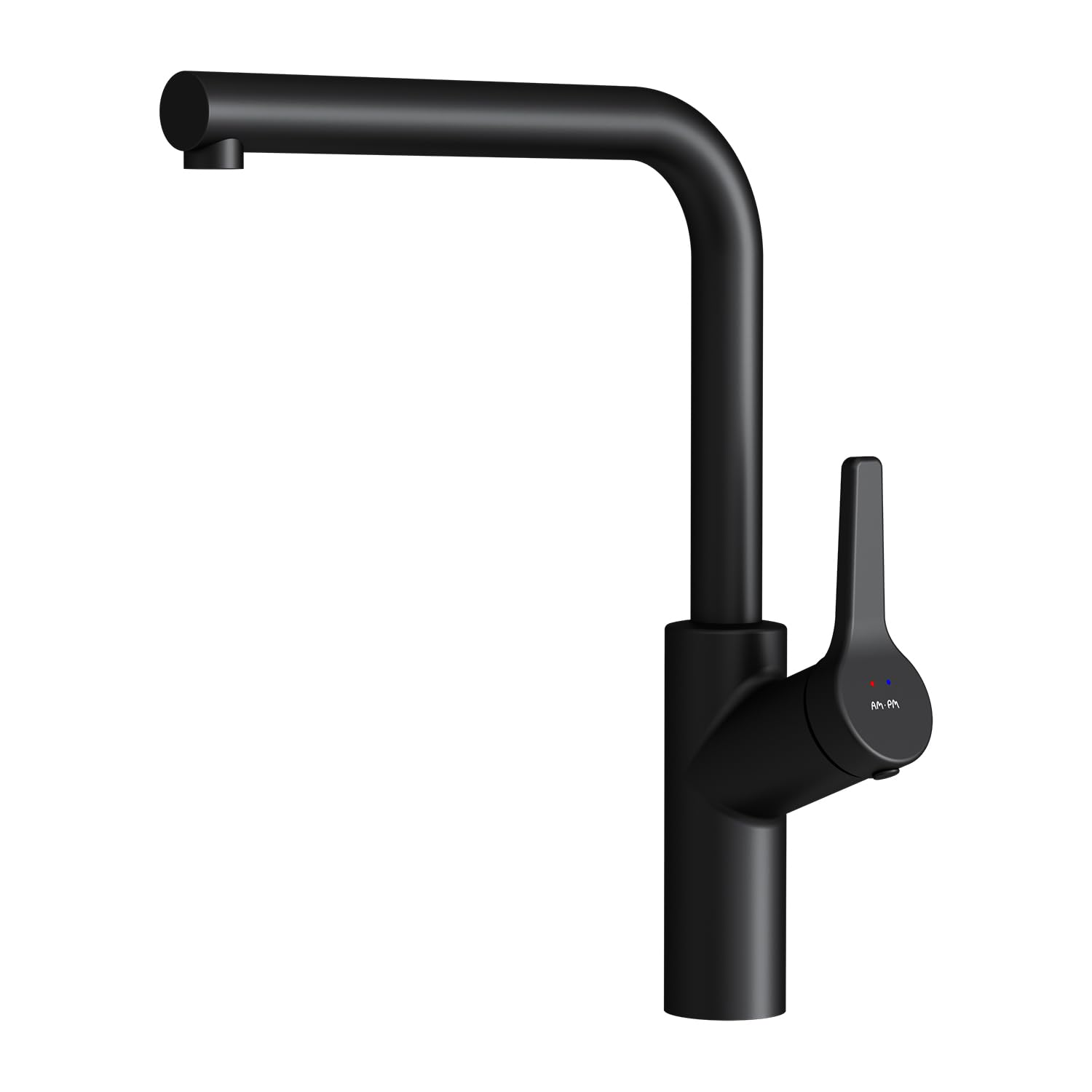 AM.PM FXB05022 X-Joy S bateria jednouchwytowa do kuchni, kolor czarny, matowy, kran kuchenny obracany o 360°, armatura zlewozmywakowa w kształcie litery L, bateria mieszakowa ze stali nierdzewnej
