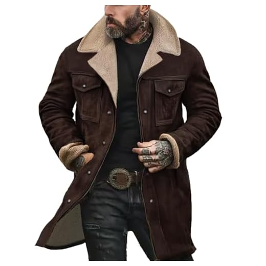 Generisch Winterjacke Wintermantel Sherpa Jacke Herren Damen Teddy - Mantel Winter Business Braun M