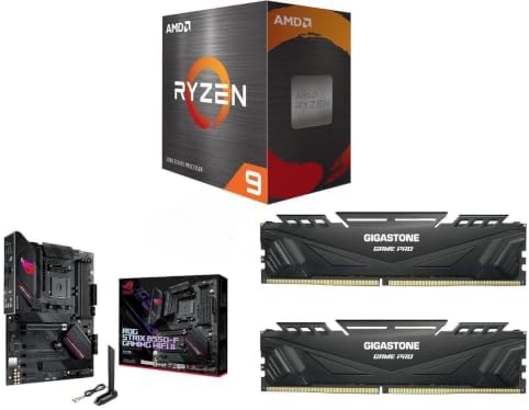 NEWEGG Motherboard CPU Memory Combo - B550-F ATX Motherboard Bundle with Ryzen 9 5900XT 16-Core 3.3 GHz CPU and 32GB (2 x 16GB) 288-Pin PC RAM DDR4 3200 Desktop Memory