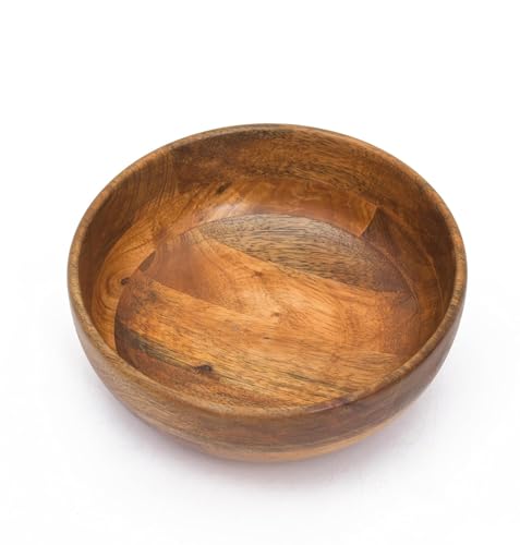 Image of Wooden Bowl,Decorative Serving Bowl Natural Sheesham Wood Mixing & Serving Bowl,Handmade Wooden Salad Bowls,Antique Soup Serve Ware - Large (6 Inch) ,?0.5 Litres