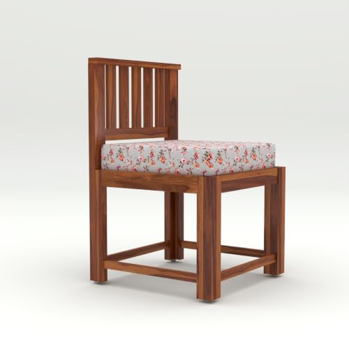 Image of Solid Sheesham Wood Dining Chair Set of 4 | Wooden Arm Chairs with Cushion | Living Room Chair | Dining Table Chair | Modern Wooden Furniture