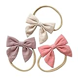 Baby Bows and Headbands, Super Stretchy Nylon Hair bands for Baby Girl, Infant, Toddler