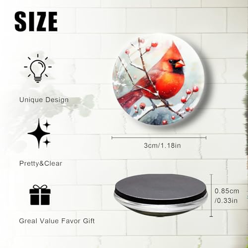 Imán decorativo redondo de cristal para refrigerador 3x3 cm miniatura 3