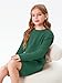Haloumoning Girls Long Sleeve Sweater Dress Kids Casual Crewneck Knitted Pullover Jumpers 5-14 Years Green