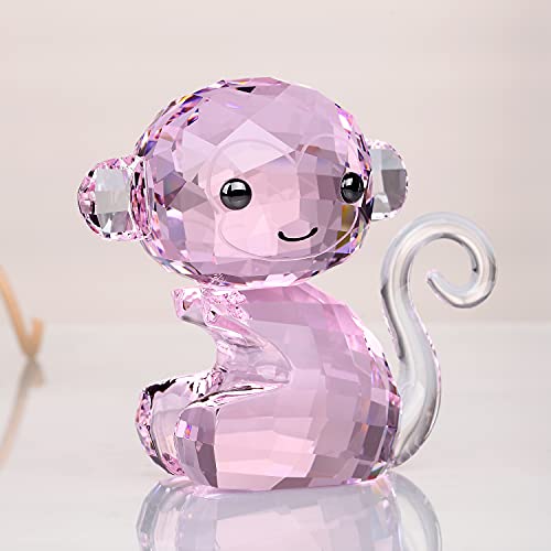 Singe joyeux en cristal rose pour créer un cocon de douceur - 4
