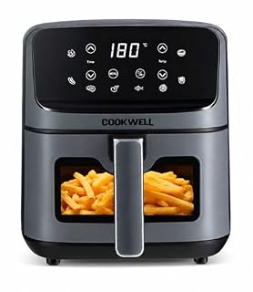 Cookwell Air Fryer - 5L With See Through Window - 1400W (Grey & Black)