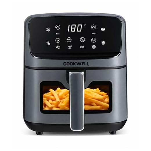 Cookwell Air Fryer - 5L With See Through Window - 1400W (Grey & Black)