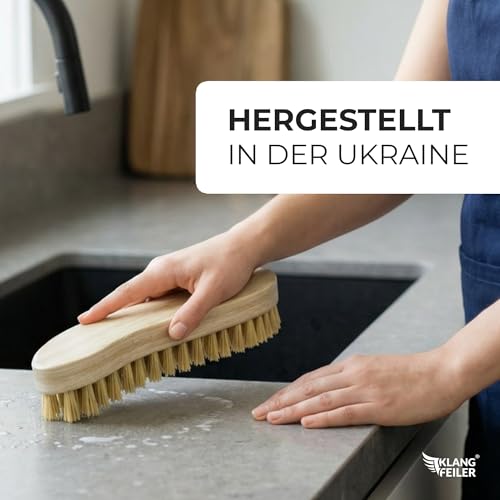 Foto von Klangfeiler® Scheuerbürste Reinigungsbürste aus Holz - Extra Robust & Langlebig - Made in Ukraine