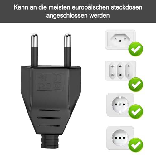 Oblinple 2 Stück Eurostecker Flach 250V 2.5A, Stromstecker Flacher, Schuko Flachstecker Euro Stecker Schukostecker Haushaltsstecker Dekostecker Netzstecker zum Einbau oder Austausch