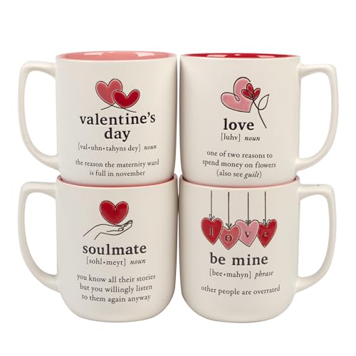 Set de 4 Mugs de cerámica Día de San Valentín 18 oz miniatura 1