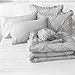 JOLLYVOGUE Grey Queen Comforter Set, 7 Pieces Pintuck Comforters Queen Size, Bed in a Bag Queen Comforter for Bedroom, Bedding Comforter Sets with Comforter, Sheets, Ruffled Shams & Pillowcases