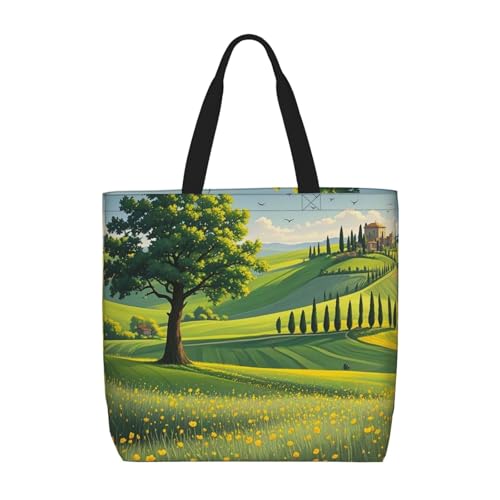 Bolso Bandolera Primavera En La Toscana Reutilizables Bolso Shopper Impermeable Tote Bag Para Estudiantes Playa Mamá