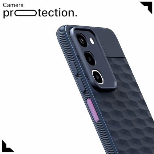 Image of Pikkme Back Cover for Realme P4R 5G Camera Protection 3D Hexa Cube Design Silicone Protective Bumper Case (Blue)