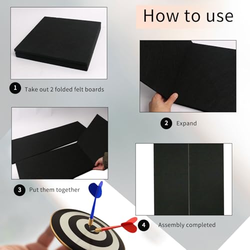 Thicken Dart Board Wall Protectors: 36x24x0.6'' Large Dartboard Surround Backboard Behind Dart Board Wall Backing