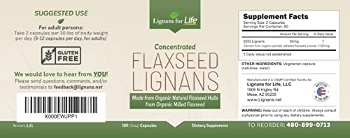 Lignans For Life Sdg Flaxseed Lignans From Flaxseed Hulls For Dogs & People, 15Mg - 180 Capsules #TOP1