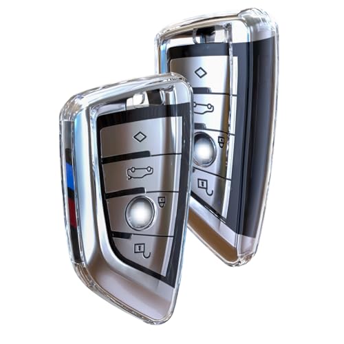IUIU for BMW Key Fob Cover Clear 2 Pack, Premium Soft TPU Full Protection Fob Case Shell Compatible with BMW 1 2 3 5 6 Series, X1 X2 X3 X5 X6 X7 by IUIU - Used condition - US$10.33