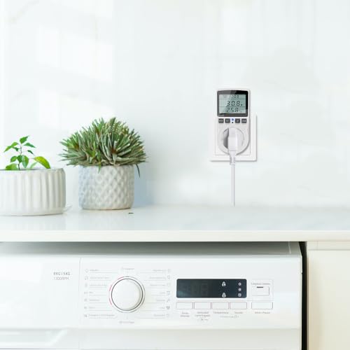 Foto von KETOTEK Energiekostenmessgerät, Stromzähler für Steckdose mit 11 Überwachungsmodi 3680W, Strommessgerät mit Überlastsicherung, Stromkostenmessgerät, Leistungsmessgerät Elektrizitäts Analysator LCD