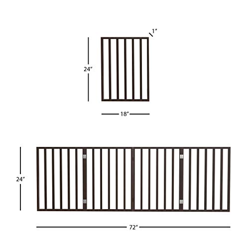 Pet Gate – Dog Gate For Doorways, Stairs Or House – Freestanding, Folding, Accordion Style, Wooden Indoor Dog Fence By Petmaker (4 Panel, Brown), 72X24 Inch (Pack Of 1), 4 Panel #TOP1