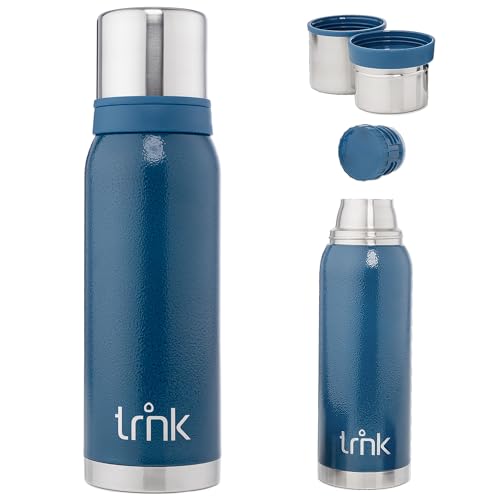 trnk Termo exterior ártico 2 – Termo de acero inoxidable 1200 ml – sin BPA – Termo mantiene caliente 32 horas – Tapa con 2 vasos – Apto para lavavajillas (azul montaña)