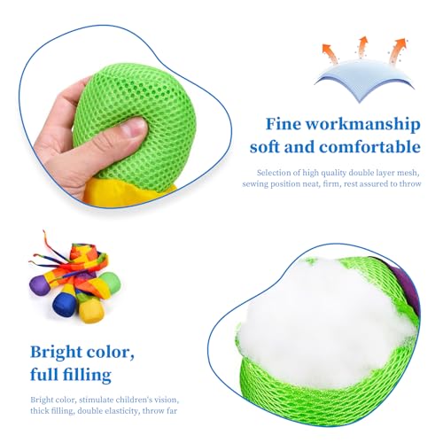 BGNXHYB 4 Stück Rainbow Tail Ball, Kinder Ball Spielzeug, Kometenball Schweif B-All, Regenbogenkometenspielzeug für Kinder, Lernspielzeug Für Sportbälle, Catch Tail Schaumstoffbälle (Farbe Zufällig)