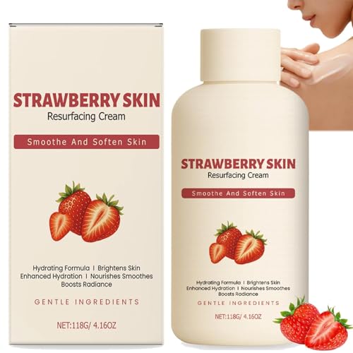 Strawberry Skin Resurfacing Cream - Treatment for Strawberry Legs & Chicken Skin Body Exfoliator & Moisturizer for Bumpy Skin Texture Body Care for Women