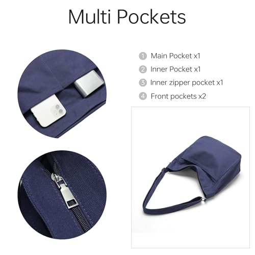 Bolsa grande hobo tipo tote para mujer azul miniatura 5
