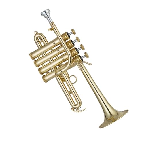 Gold Bb/A Four-Piston Piccolo Trumpet