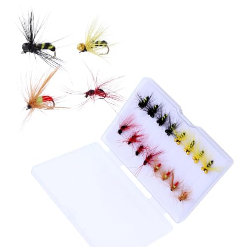 Soft Rubber Fly Fishing Baits Including Weights and Clear Storage for Freshwater Realistic Soft Rubber Fishing Lures