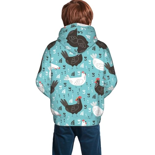 Lovely Roosters Kid Hoodies Boys Sweatshirts Girls Pullover with Pocket4