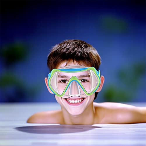 Zabert Kids Girls Swim Snorkel Dive Mask Goggles With Nose Cover Swimming Snorkeling Scuba Diving Age 2-6 Blue Green #TOP5