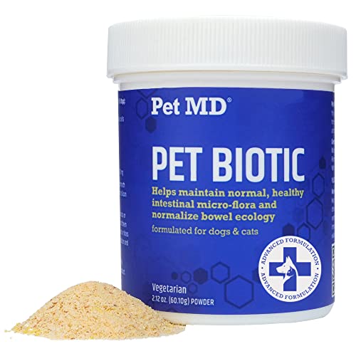 Pet MD Biotic Probiotics for Dogs & Cats – Prebiotic, Fiber, & Probiotic Powder – Gas, Constipation Relief, & Anti Diarrhea – Balance Digestive Flora & Restore Gut Health for Dogs & Cats – 2.12 oz Pet MD Biotic Probiotics for Dogs & Cats – Prebiotic, Fiber, & Probiotic Powder – Gas, Constipation Relief, & Anti Diarrhea – Balance Digestive Flora & Restore Gut Health for Dogs & Cats – 2.12 oz