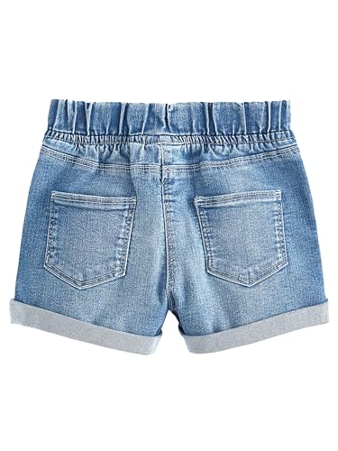 NEXT Mädchen Standard Shorts mit Gummibund Denim Dunkle Waschung 80-86