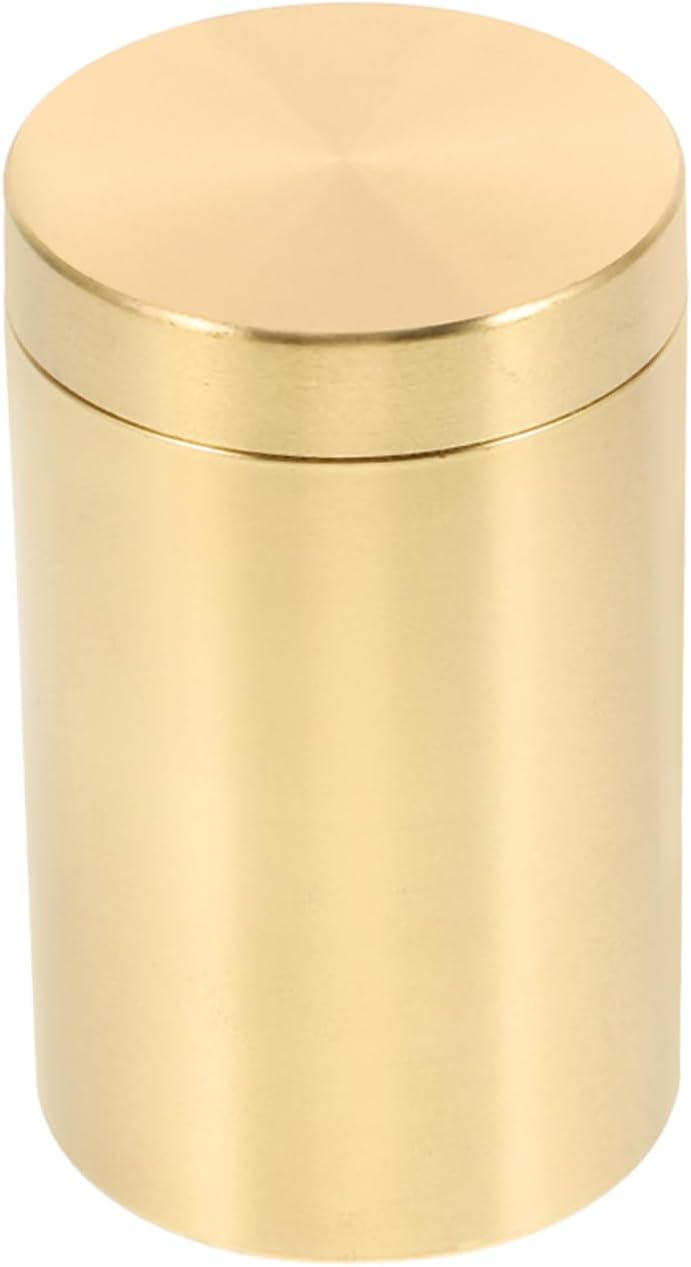 Cabilock Tea Canister Tea Leaf Jar: Cereals Dry Goods Jar Brass Gold Coffee Bean Bag Bag Storage Container Snack Nuts Storage Bottle Sealed Leaf Holder - 3.07X1.89X1.89in