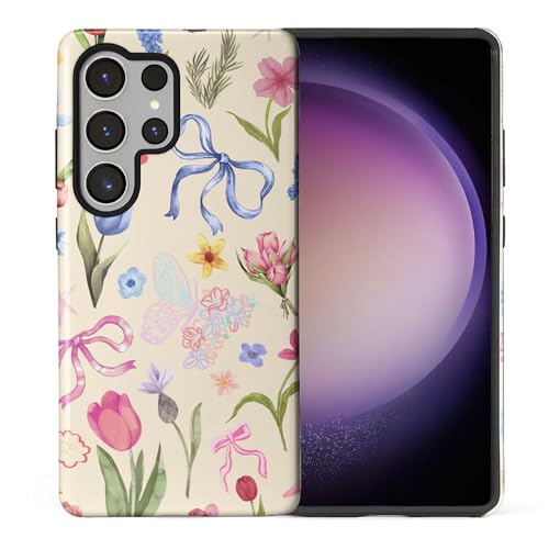 Coque Samsung S25 Ultra Antichoc - Protection rigide silicone double couche motif fleur