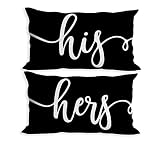 huester His and Hers Throw Pillow Cover 12"X20" Set of 2 Decorative Pillowcase for Sofa Couch Bed,Ho