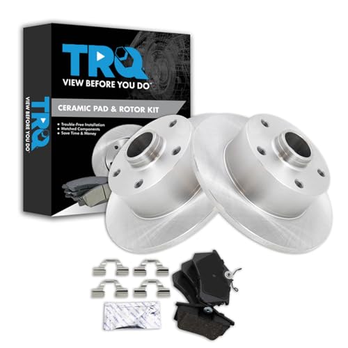 Image of TRQ Rear Brake Pad and Rotor Set Ceramic Compatible with 1997-2001 Audi A4 2000-2001 A4 Quattro